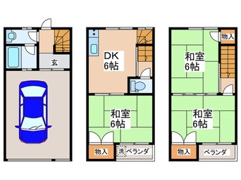 間取図 南市岡２丁目貸家