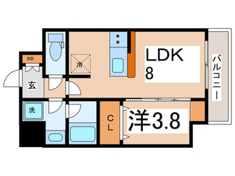 間取図 ｺﾝﾌｫﾘｱ・ﾘｳﾞ桜川ｿﾙﾃﾗｽ