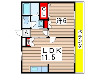 間取図 ミスタ－Ｋ北武庫之荘１１３