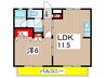 ミスタ－Ｋ北武庫之荘１１３ 1LDKの間取り