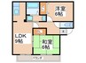 サンハイツ大井 2LDKの間取り