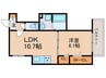 GRAMM桂北滝川C棟 1LDKの間取り