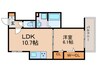GRAMM桂北滝川C棟 1LDKの間取り