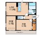 GRAMM桂北滝川C棟 2LDKの間取り