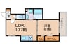 GRAMM桂北滝川C棟 1LDKの間取り