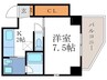 シェリオン 1Kの間取り