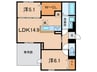 D-ROOM沢野南 2LDKの間取り