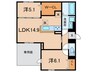 D-ROOM沢野南 2LDKの間取り