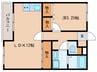 ルークフラット播磨 1LDKの間取り