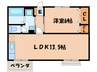 リバティフジムラ 1LDKの間取り