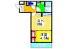 アンビエント玉造 1DKの間取り