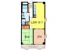 フォルチューナ芦屋 2LDKの間取り