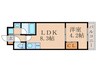CREDOR伏見丹波橋 1LDKの間取り