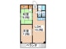 ソレイユ磯路 2LDKの間取り