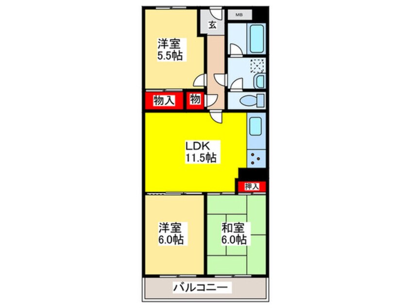 間取図 久宝寺グリーンマンション(419)