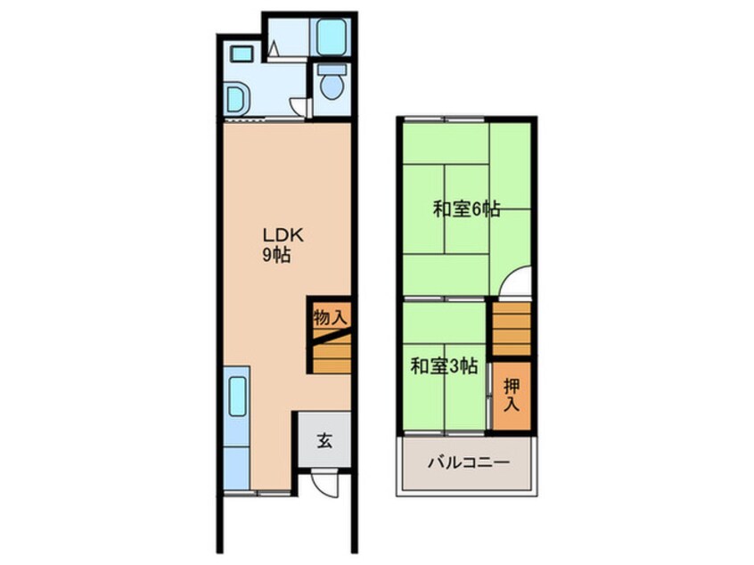 間取図 ロッヂy雁屋北町