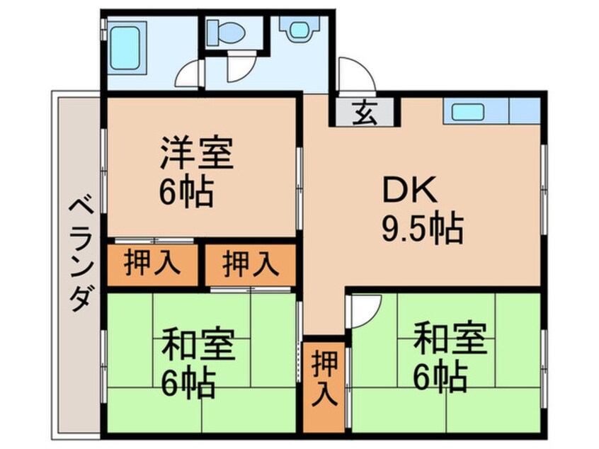 間取図 大峰コ－ポラスＡ