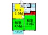 友田ハイツ西棟 2DKの間取り