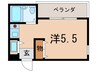 ロイヤルメゾン西宮北口１１ 1Rの間取り