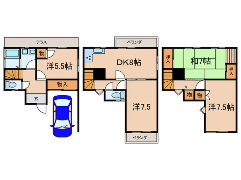 間取図 羽束師菱川町貸家