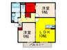 セジュ－ル輪 2LDKの間取り