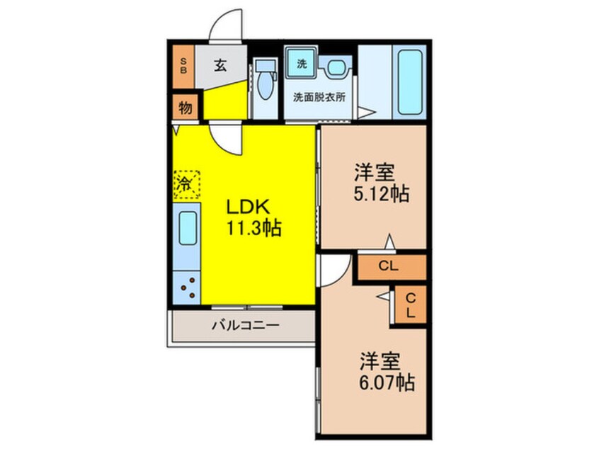 間取図 K１阪南町