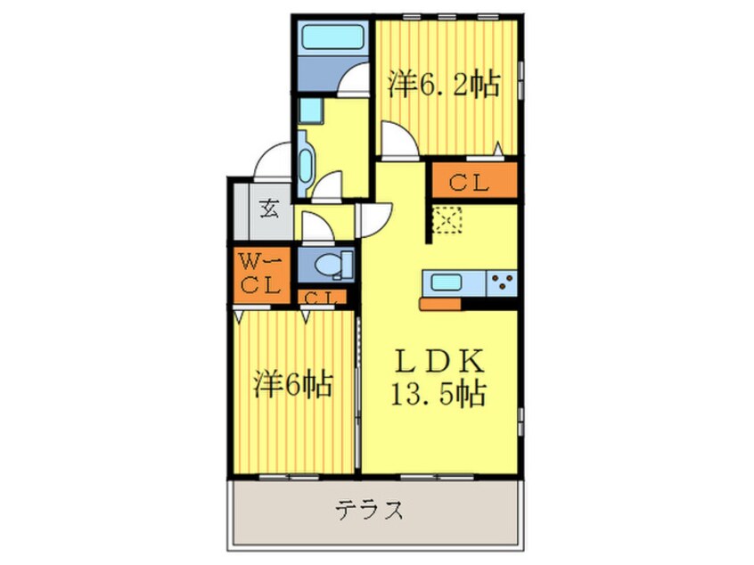 間取図 コンフォール南川上