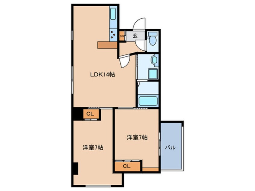 間取図 ヒルズ扇町