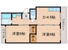 メゾン・ド・ヤマザキ 2DKの間取り