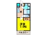 グリ－ンヒルⅢ 1Kの間取り