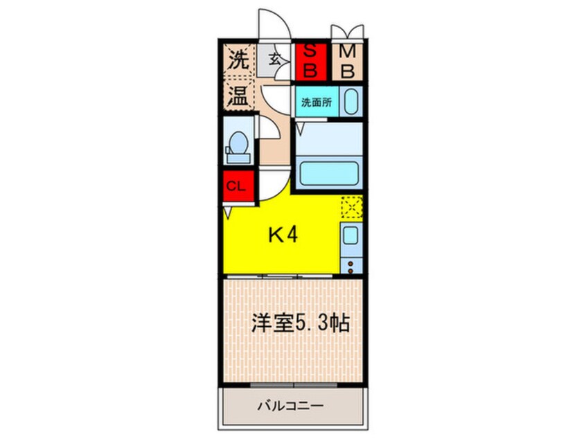 間取図 ﾌｧｰｽﾄﾌｨｵｰﾚ三宮EAST(103)