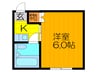 サンスイハイツ 1Kの間取り