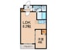 H-maison大正Ⅱ 1LDKの間取り