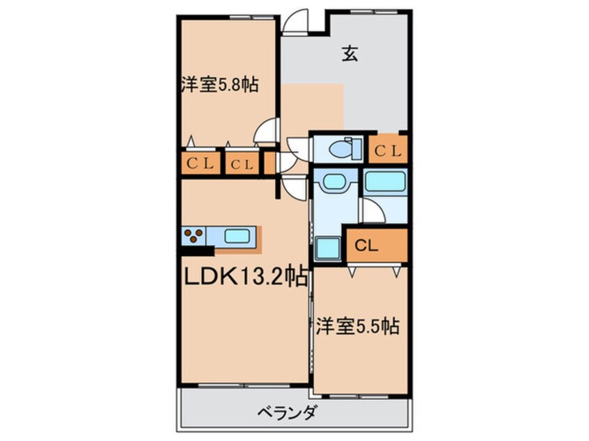 間取図 パインフィ－ルド洛西