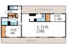 パインフィ－ルド洛西 2LDKの間取り
