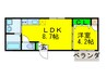 FメゾンWEST 1LDKの間取り