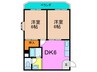 デュメ－ル新堀 2DKの間取り