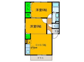 間取図 グリ－ンコ－ト萩天