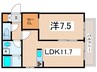 カムリガ－デン 1LDKの間取り