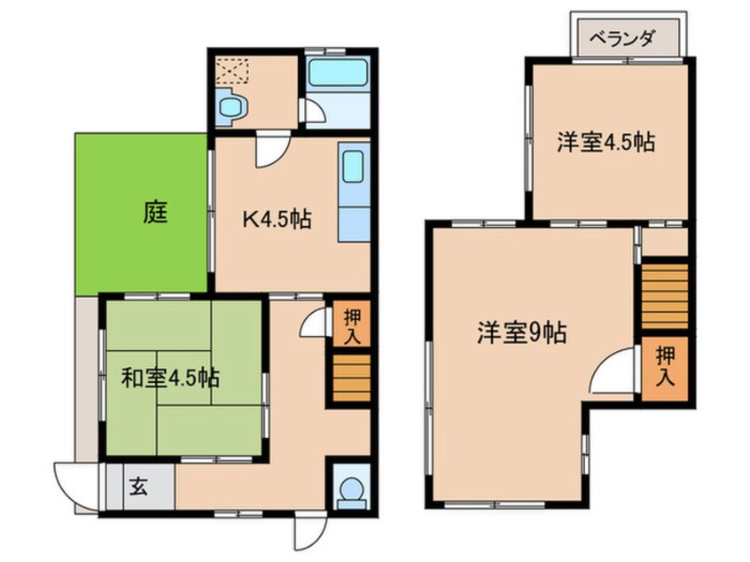 間取図 上野寺井町20-12貸家