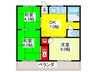 宮脇ハイツ 3DKの間取り