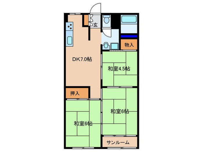 間取り図 高倉第二コーポ（405）