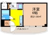 グランリッチ箕面 1Kの間取り
