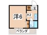 コスモハイツ加美 1Kの間取り