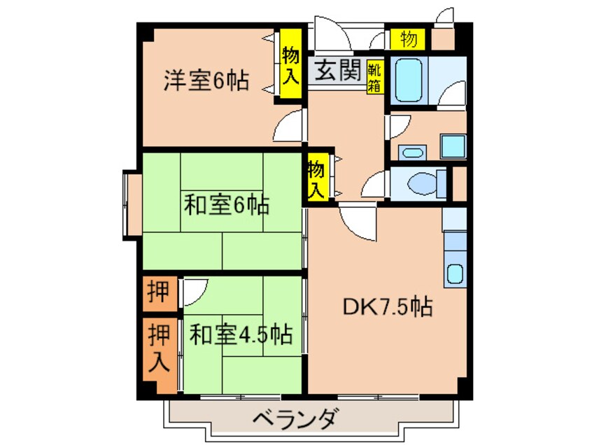 間取図 パレ・サンティール