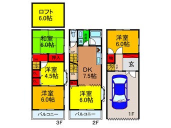 間取図 出口３丁目戸建貸家