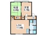 ALLEY島泉１３１A 2LDKの間取り