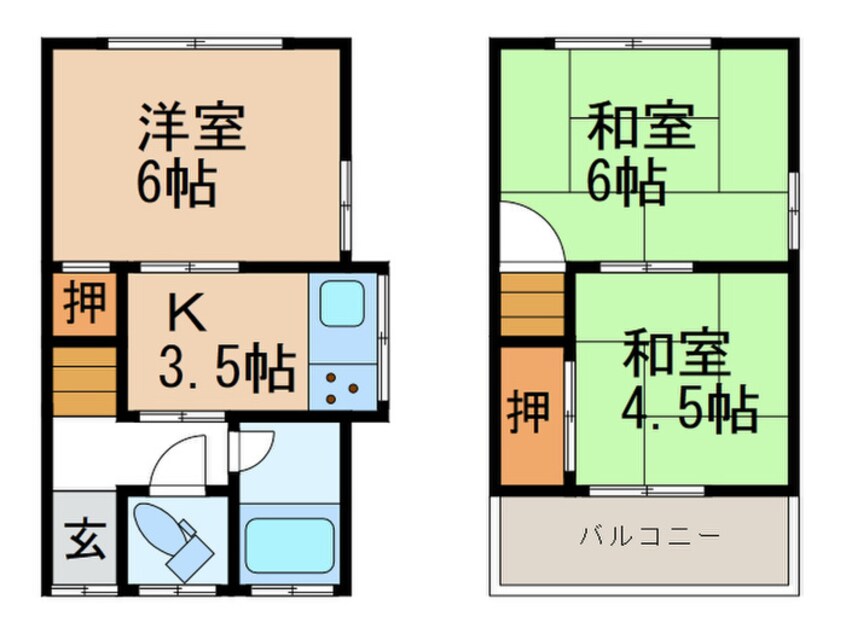 間取図 美園町貸家