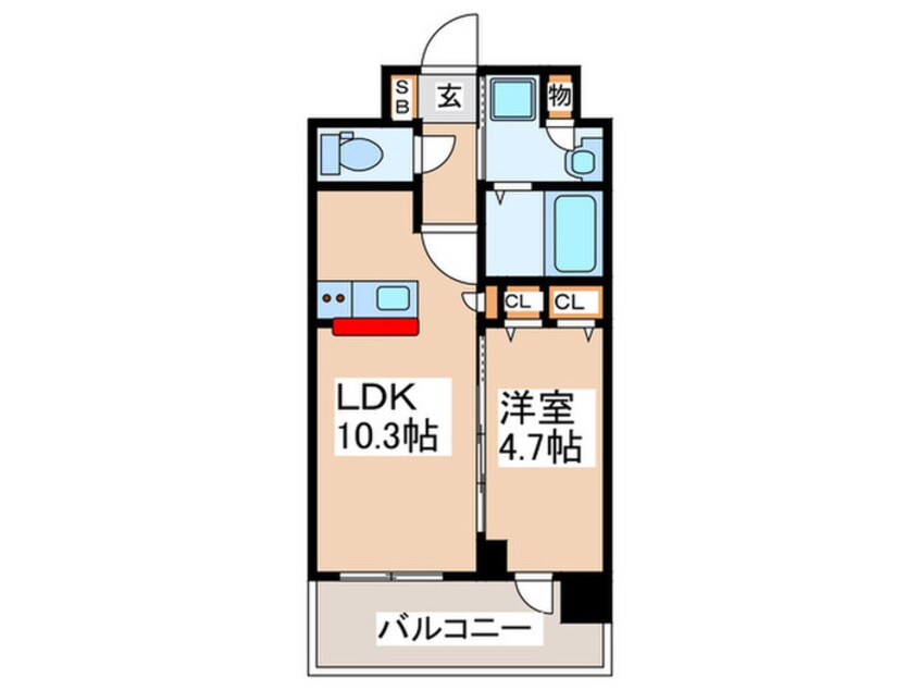 間取図 スプランディッド難波キャトル