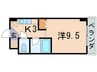 カルテットＫＯＢＯＲＩ　Ｃ棟 1Kの間取り